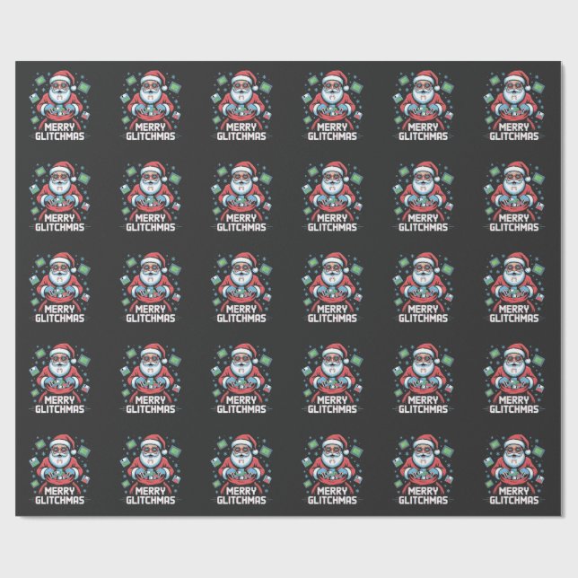 Papel De Regalo Navidades Santa del programador de codificación Me (Superficie plana)