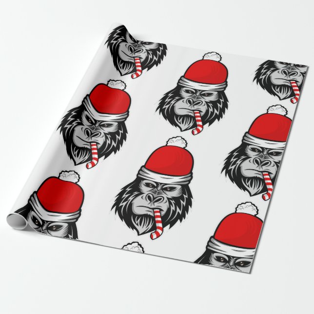 Papel De Regalo navidades santa gorilla (Desenrollado)