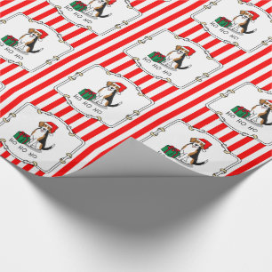 Papel De Regalo Navidades Santa Hat Beagle (triple color 3) Dog Cu