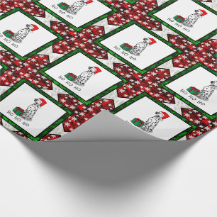 Papel De Regalo Navidades Santa Hat Dalmatian Dog (negro 1) Cute