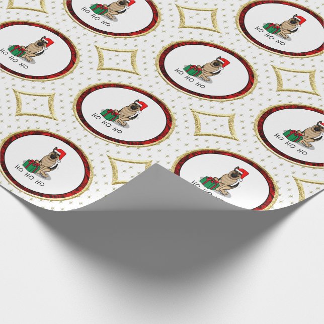 Papel De Regalo Navidades Santa Hat German Shepherd Dog Cute (Esquina)