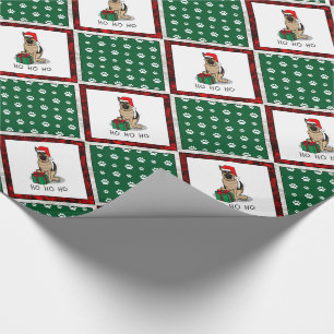 Papel De Regalo Navidades Santa Hat German Shepherd Dog Cute