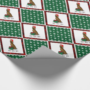 Papel De Regalo Navidades Santa Hat Irish Setter Dog (rojo 1)