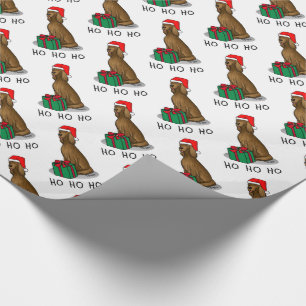 Papel De Regalo Navidades Santa Hat Irish Setter Dog (rojo 1)