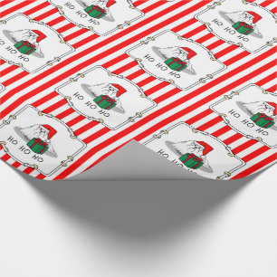 Papel De Regalo Navidades Santa Hat Perro maltés Cute gracioso