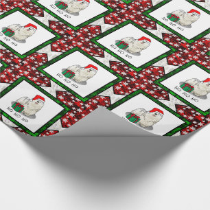 Papel De Regalo Navidades Santa Hat Puli Perro (blanco) Cute Graci