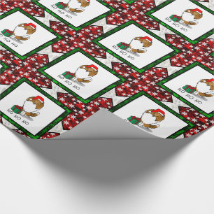 Papel De Regalo Navidades Santa Hat Shetland Sheepdog (estable) Cu
