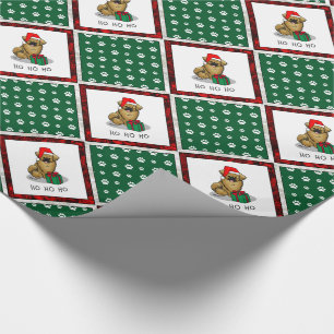 Papel De Regalo Navidades Santa Hat Tibetan Spaniel (Brown Cute)