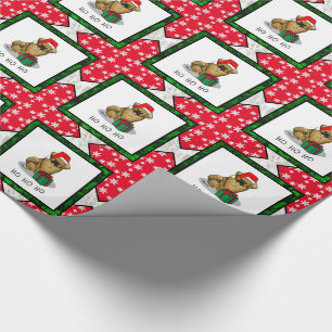 Papel De Regalo Navidades Santa Hat Tibetan Spaniel (Brown Cute)