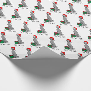 Papel De Regalo Navidades Santa Hat Weimaraner Dog (gris 1) Cute