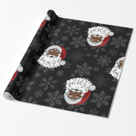 Papel De Regalo navidades santa negro claus copos de nieve
