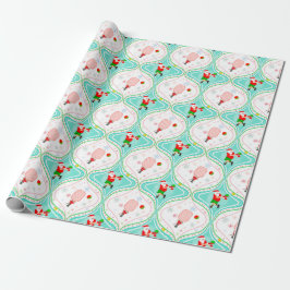 Papel De Regalo Navidades Santa Pickleball Ogee Pattern Wraping P