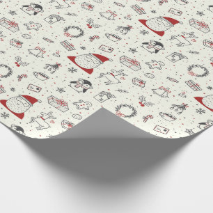 Papel De Regalo Navidades Santa, Pingüinos, Rudolph y más