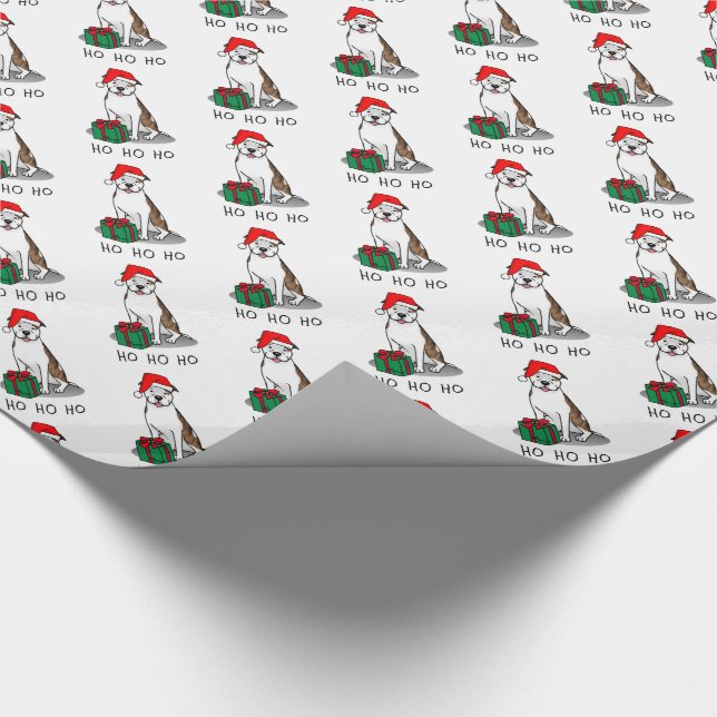 Papel De Regalo Navidades Santa Pit Bull (izquierda romano le whit (Esquina)