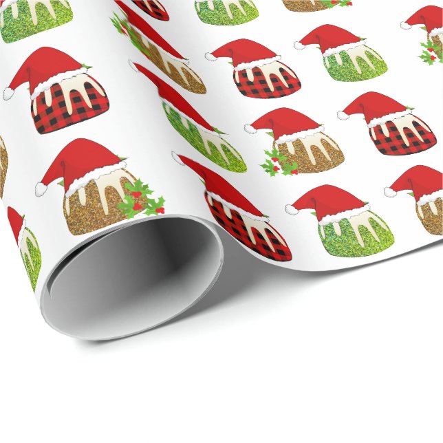 Papel De Regalo Navidades Santa Puddings (Esquina del rollo)