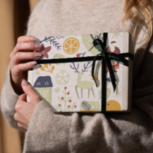 Papel De Regalo Navidades Santa Reindeer presente