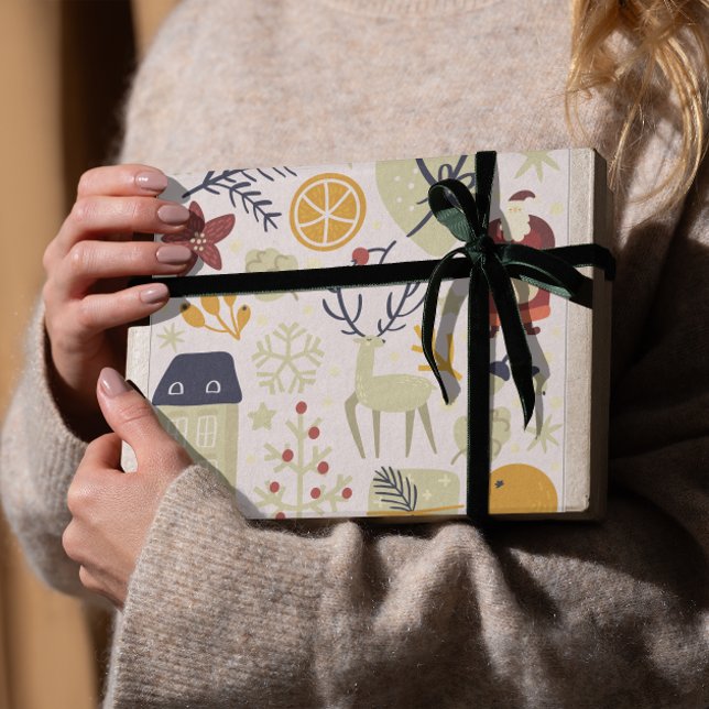 Papel De Regalo Navidades Santa Reindeer presente (Subido por el creador)