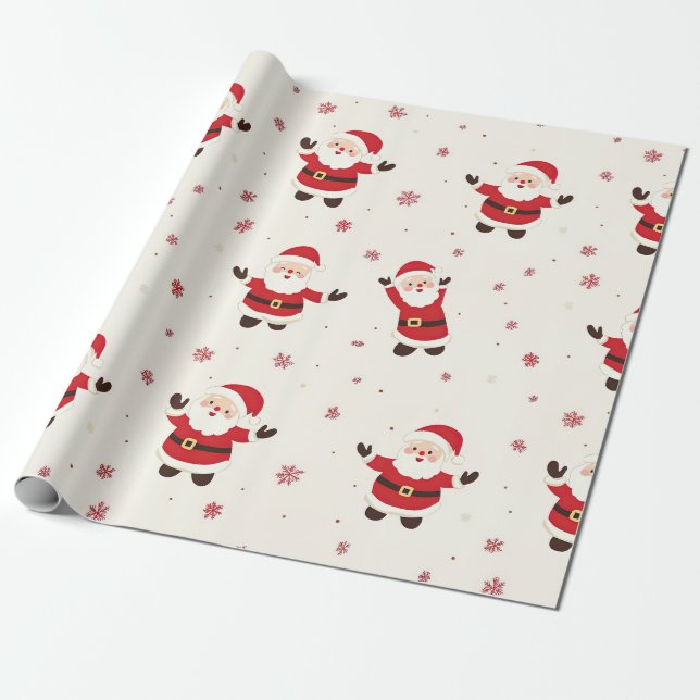 Papel De Regalo Navidades Santa Retro Cute Envuelven hojas de pape (Desenrollado)