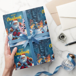 Papel De Regalo Navidades Santa Ski