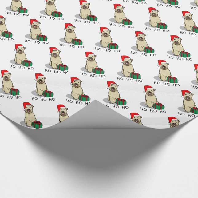 Papel De Regalo Navidades Santa Wheaten Terrier (trigo 1b2) (Esquina)