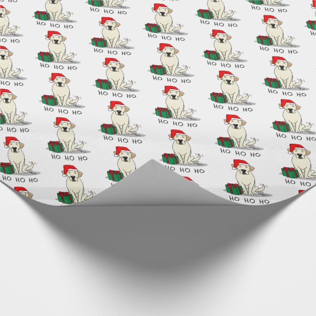 Papel De Regalo Navidades Santa Yellow Labrador Retriever Cute (Esquina)