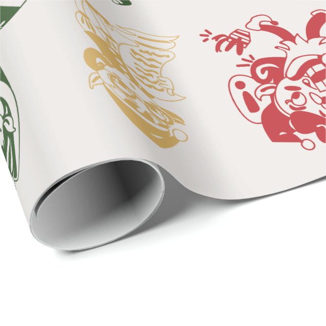 Papel De Regalo Navidades Santa's Little Helpers Elf Fun (Esquina del rollo)