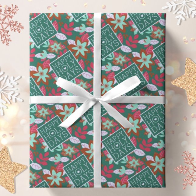 Papel De Regalo Navidades Santos Felices Botánicos Modernos (Subido por el creador)