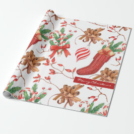 Papel De Regalo Navidades Scents Cinnamon and Peppermint Pattern