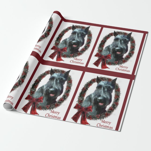 Papel De Regalo Navidades Schnauzer gigantes (Desenrollado)