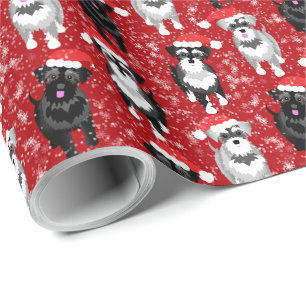 Papel De Regalo Navidades Schnauzers en el color del Personalizado