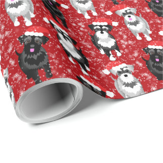 Papel De Regalo Navidades Schnauzers en el color del Personalizado