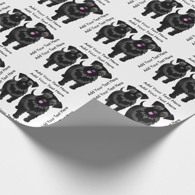 Papel De Regalo Navidades Schnauzers Personalizado Textos (Esquina)