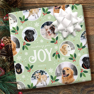 Papel De Regalo Navidades se alegran con el copo de nieve Collage
