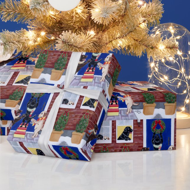 Papel De Regalo Navidades se burlan de los labradores (Vacaciones)