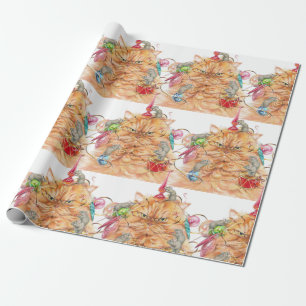 Papel De Regalo Navidades se burlan del humor animal del gato gruñ