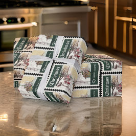 Papel De Regalo Navidades Sellos postales Vintage