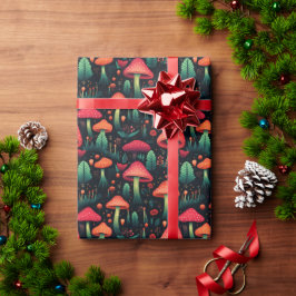 Papel De Regalo Navidades Sequedad Botánica Oscura
