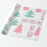 Papel De Regalo Navidades singulares rosas y verdes<br><div class="desc">Papel de envoltura caprichoso y verde.</div>