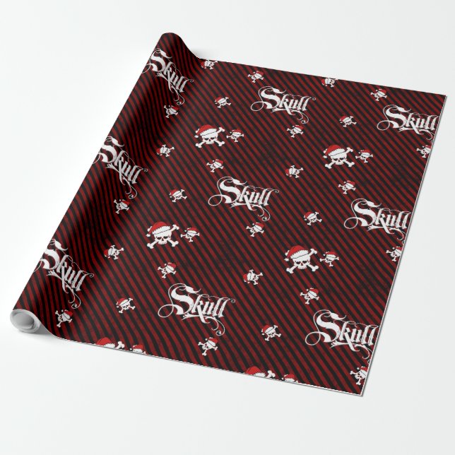 Papel De Regalo Navidades Skull (Desenrollado)