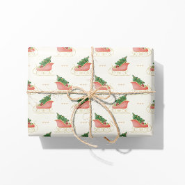Papel De Regalo Navidades Sleigh con árbol y regalos