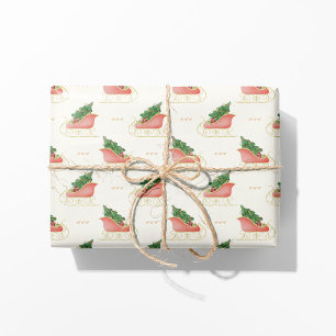 Papel De Regalo Navidades Sleigh con árbol y regalos