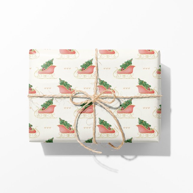 Papel De Regalo Navidades Sleigh con árbol y regalos (Subido por el creador)