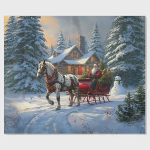 Papel De Regalo Navidades Sleigh Santa