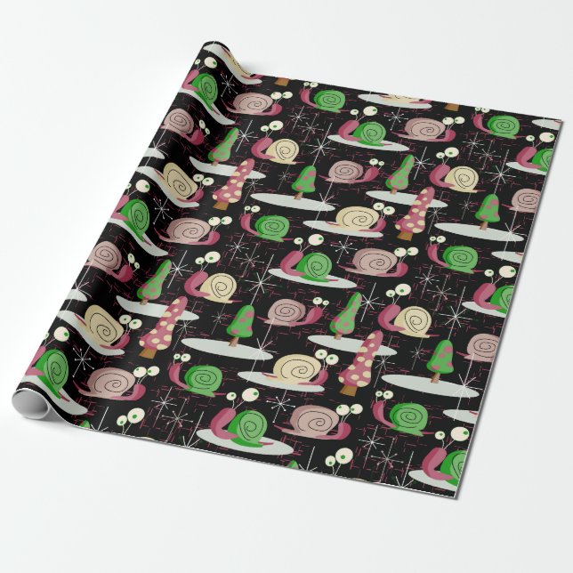 Papel De Regalo Navidades Snaily Snaily - Retro de mediados del si (Desenrollado)