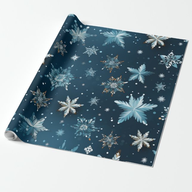 Papel De Regalo Navidades SnowFlake (Desenrollado)