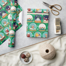 Papel De Regalo Navidades snowglobe//Gnome//Gingerbread House//