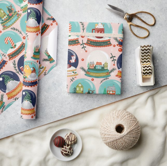 Papel De Regalo Navidades snowglobe//Gnome//Gingerbread House// (Artesanía)