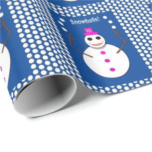 Papel De Regalo Navidades Snowlady Jugging Snowball