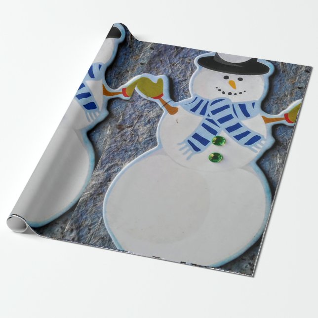 Papel De Regalo Navidades Snowman (Desenrollado)