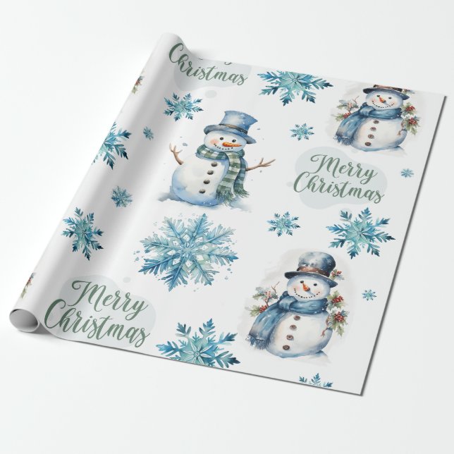 Papel De Regalo Navidades Snowman (Desenrollado)